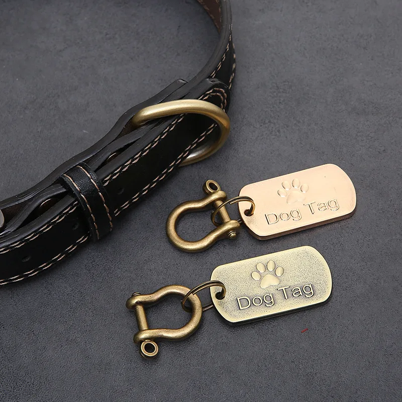 Pet ID Tags Dog Collar Tags Pet ID Medal Pendant Customizable Engraved Pets ID Tag for Dog Cat Bronze Nameplate Tags Personalized Anti-lost Address Number Dogs Collar ID Pendant