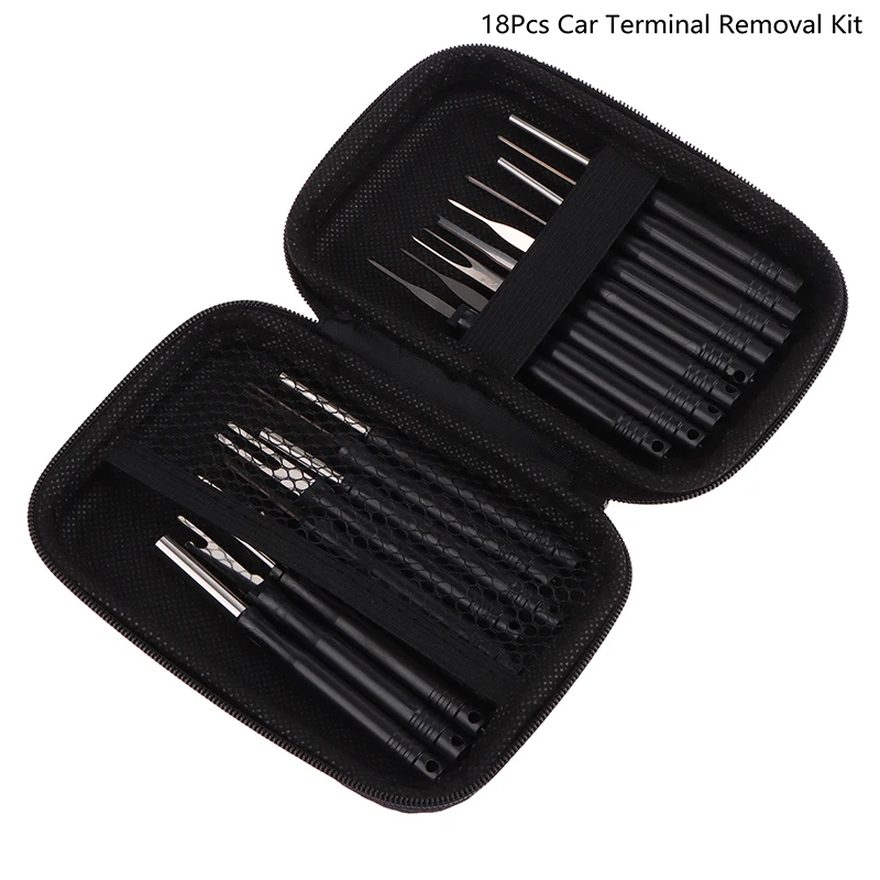 

18Pcs Car Terminal Removal Kit Repair Inspection Tools Auto Cable Plug Remove Pin Puller Electrical Wire Crimp Disassembly Tools