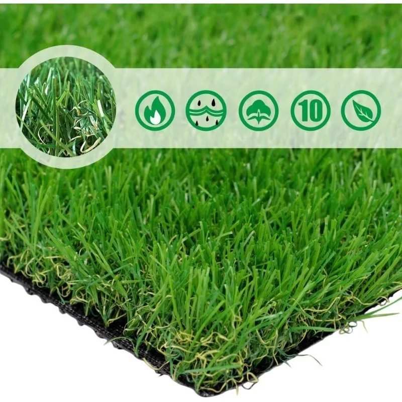 

Artificial Grass Rug, Realistic Indoor Outdoor Garden Lawn Landscape Patio Synthetic Turf Mat- Thick Fake Faux Grass