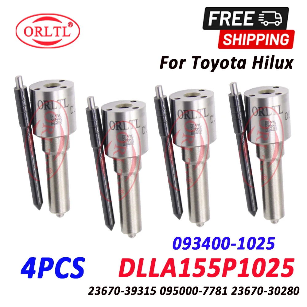 

Форсунка топливного инжектора ORLTL, 4 шт., DLLA155P1025 (093400-1025) DLLA 155 P 1025 Diesel 0934001025 для TOYOTA 095000-7780 095000-7781
