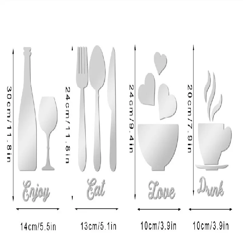 Kitchen Wall Stickers 4style for Home Decoration Restaurant Refrigerator