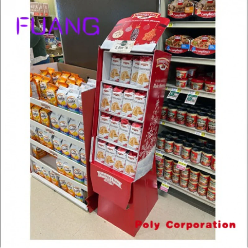 Custom  Retail overmarks cardboard shelf if floor