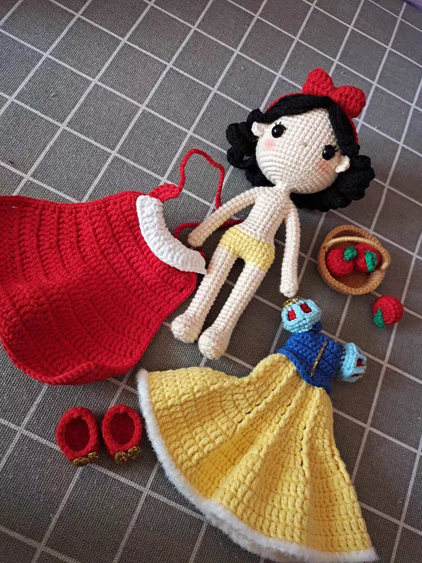 Hanrted Snow White Princ Doll Material Kit Cute  Fce Yarn Pendant DIY Crt Kit for Faion Accories