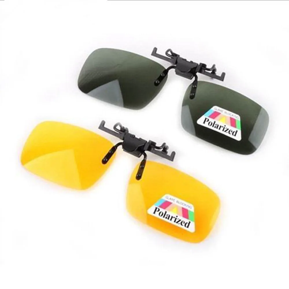 Day Night Vision Sunglasses Clip Polarized Clip on Glasses Resin Sunglasses Lens for Myopia Glasses Car Styling Driving Goggles