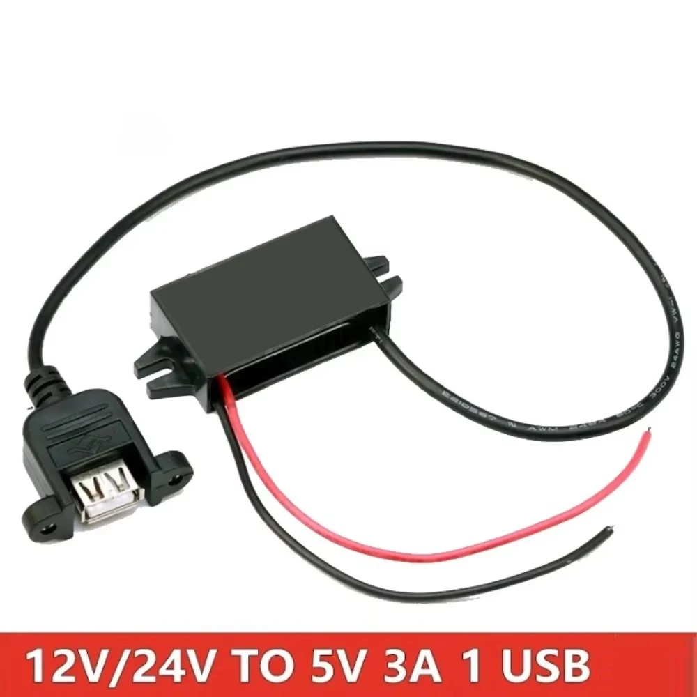 Car Buck Converter 12V 24V to 5V 3A DC-DC Step Down Voltage Power Supply Adapter for Type-C USB Mini USB Micro Adapter CE