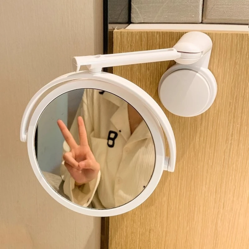 Wall Mounted Foldable Extending Arm Bathroom Mirror with Swivel Suction Double Sided for Cosmetic Makeup No Drill Required 6