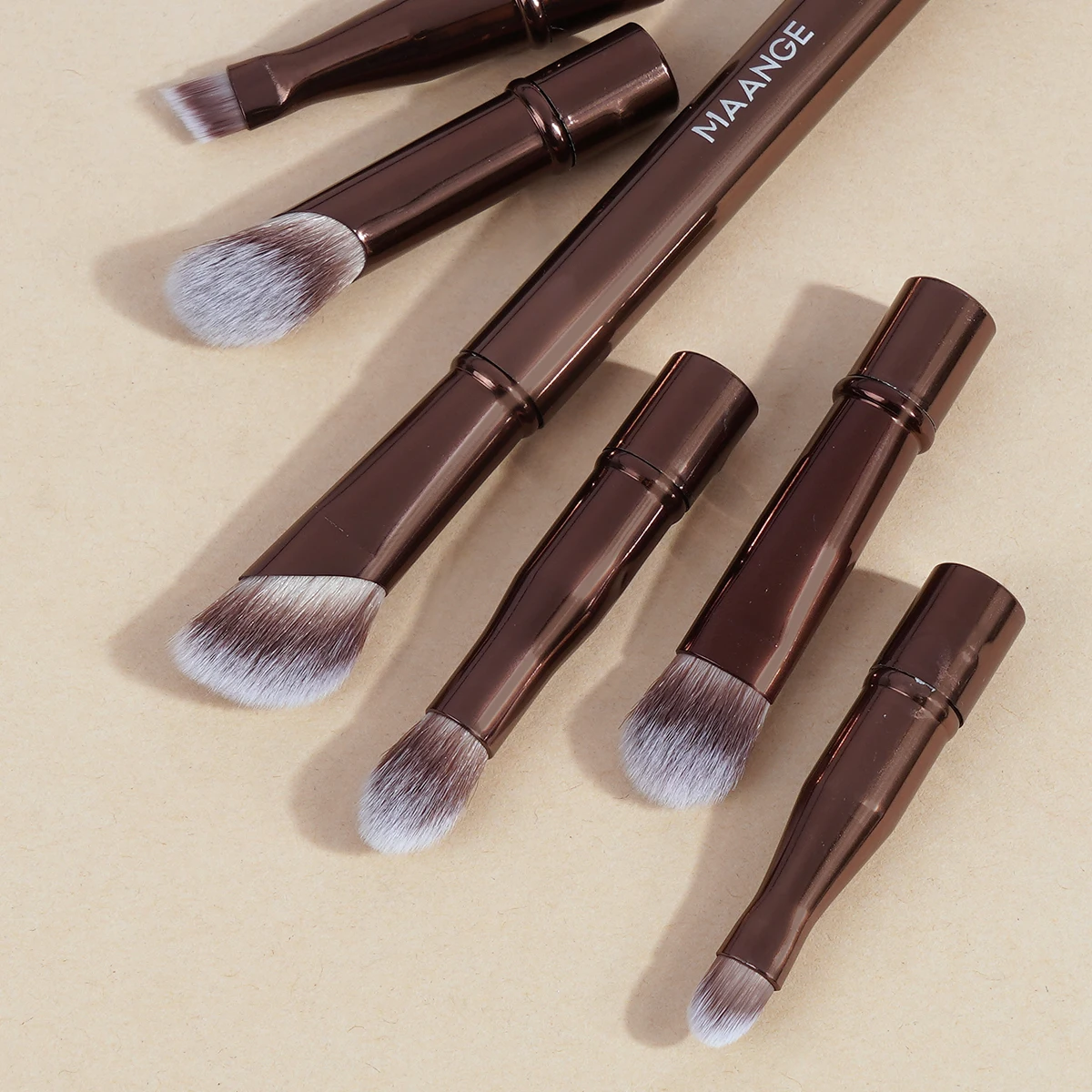 MAANGE Double Ended Makeup Brush Set Detachable Travel Contour Concealer Brush Set Eyeshadow Brush Face Cosmetic Tools with Box 3