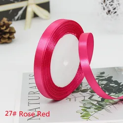 Elegant Satin Ribbon Tapes for Crafting and Decorative Gift Wrapping - 25 Yards, Multiple Widths (27 Rose Red)