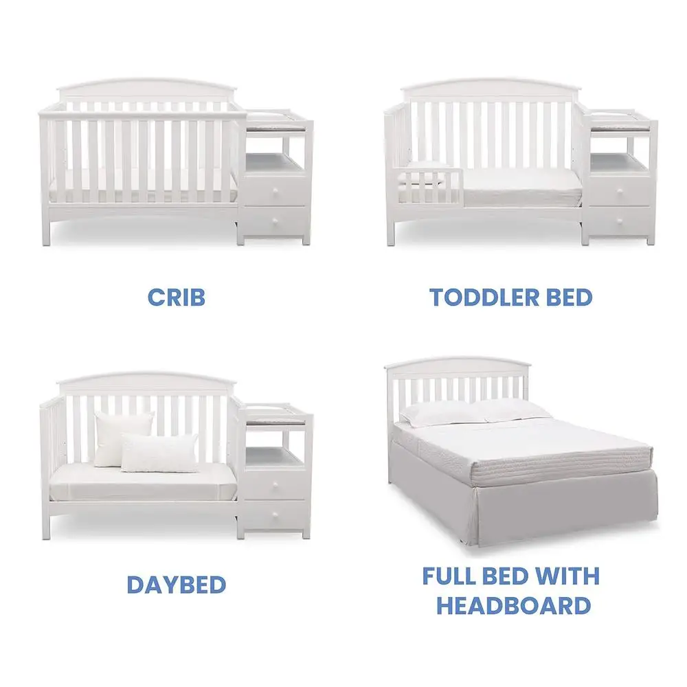 Abby Convertible Crib and Changer Bianca White 5