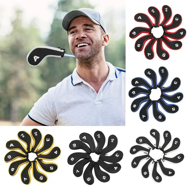 

Чехол на танкетке для гольфа для мужчин, комплект из 10 клиновидных чехлов для гольфа с надписью, учебные пособия и оборудование с количеством для взрослых и начинающих