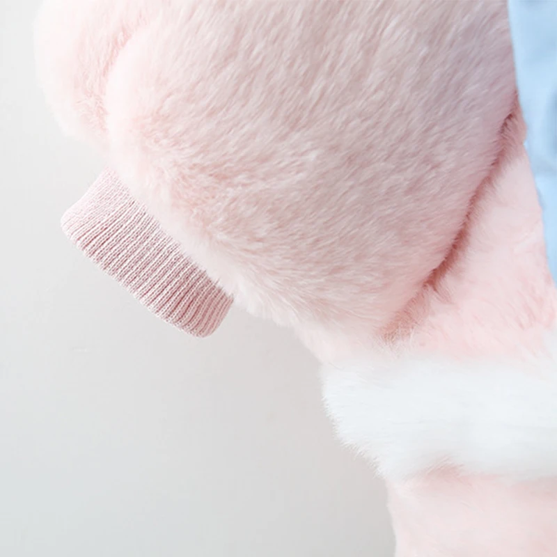 (1-4 Years Old) Cartoon Rabbit Ear Hat Baby Girl Long Sleeved Coat, Winter New Thick And Warm Children'S Clothing