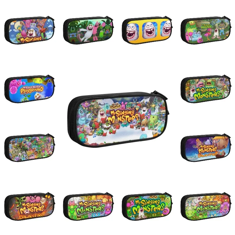 

My Singing Monsters Pencil Cases for Girl Boy Large Storage Pen Box Bag Stationery