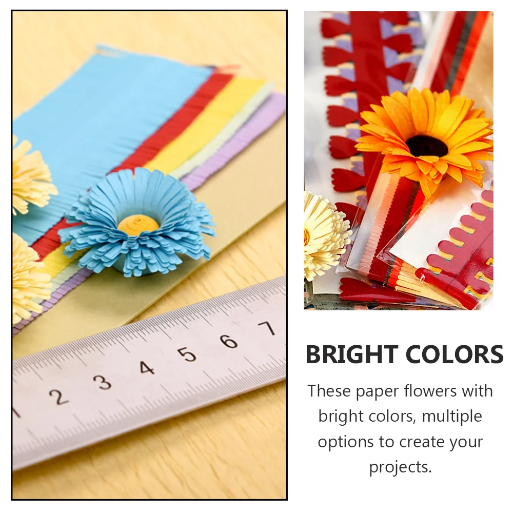 60Pcs Flower Quilling Art Strips DIY Flowers Petal Quilling Paper Strips 