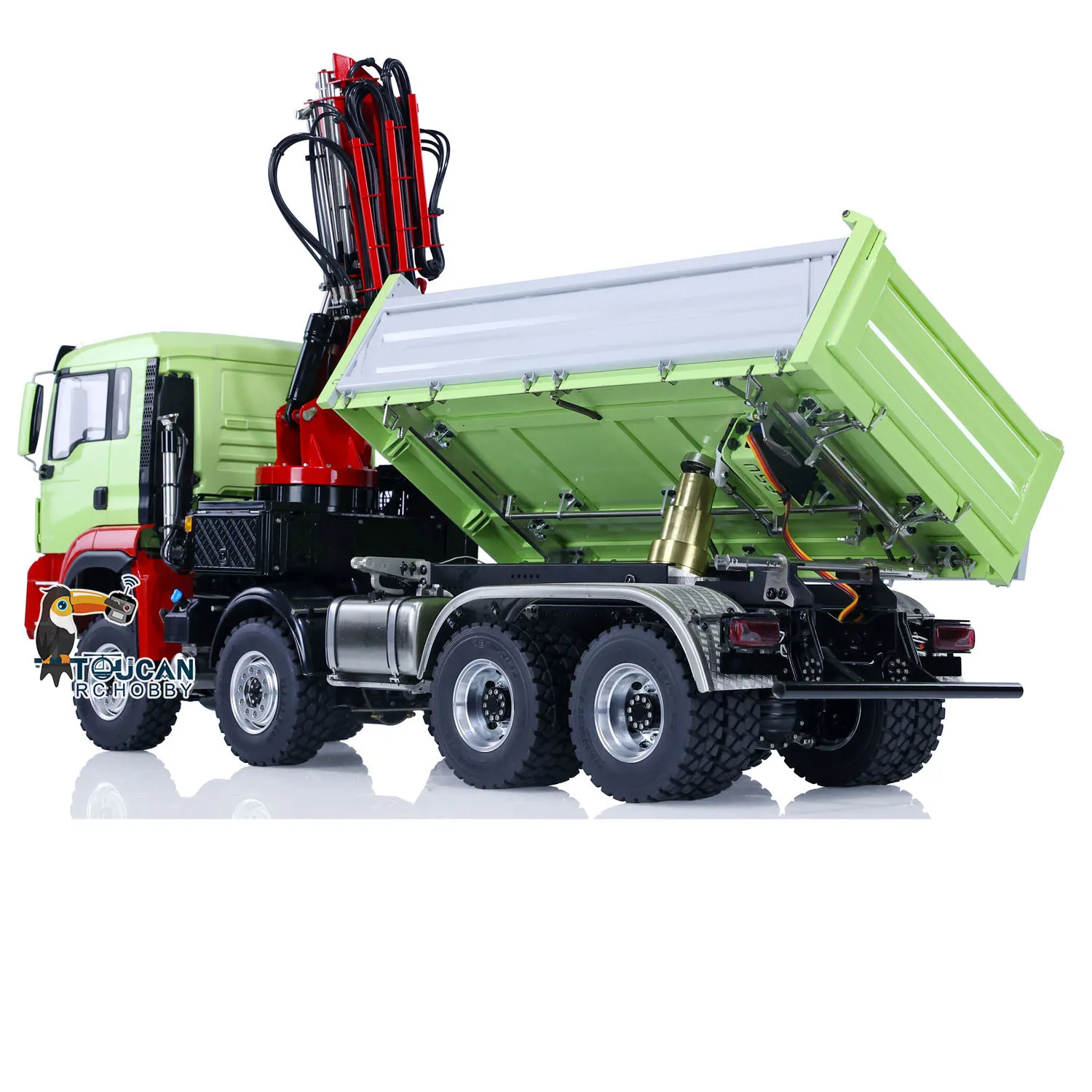 LESU 1/14 8X8 RC Hydraulic Three Way Dumper Truck Z0063 For Painted Assembled Crane Tipper Car Toys KIT TOUCAN Th21649-SMT3 6