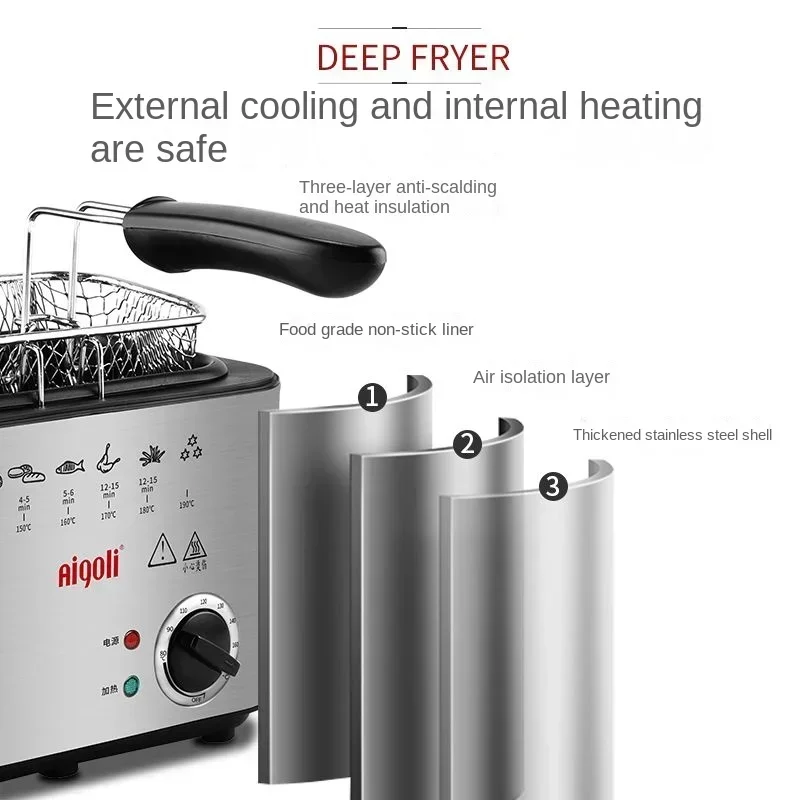 Multifunctional fryer household small fryer electric mini small oil-saving fried chicken constant temperature