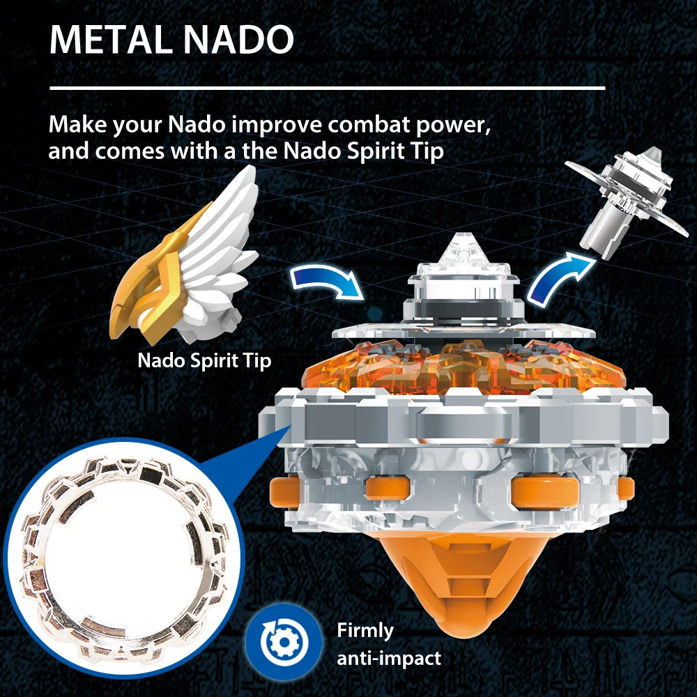 Infinity Nado 5 Deluxe Advanced Series Non Stop Battle Set Metal Gyro Spinning Top With Magnetic Launcher Anime Kid Toy spinning top toy beyblade toys battle top toy battle tops bey launcher beyblades burst gyro
