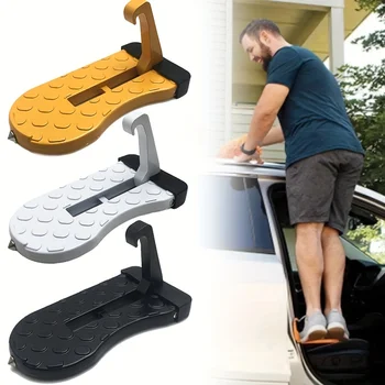 Folding Aluminum Car Door Ladder Dark-Colored,Non-Slip,Scratch-Resistant,Easy to Install for SUV Truck Roofs,Lightweight Durable