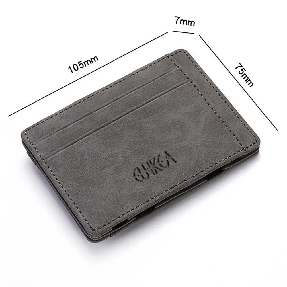  Business Card Holder Slim PU Leather Card Holder Men Magic  Wallets Designer Small Purse Male Hasp Retro Card Holder Mini Holders  Business Card case (Color : Blue) : Office Products