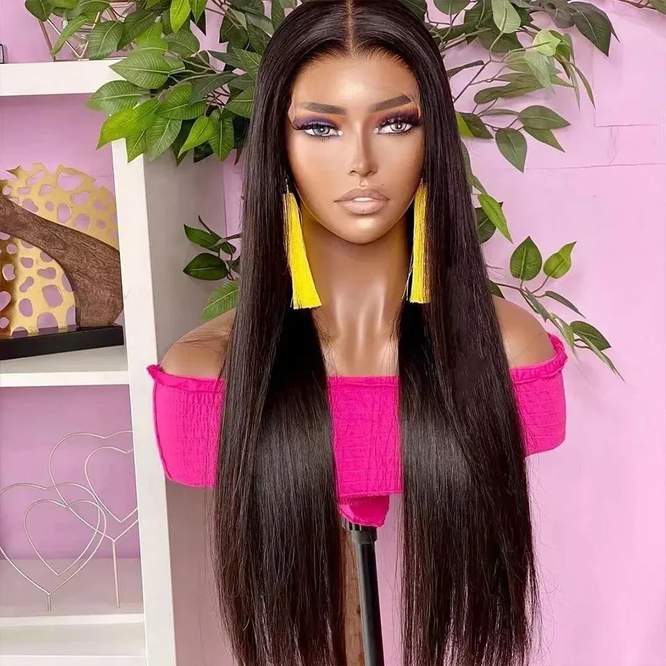 

Transparent Lace Frontal Wig Human Hair Wigs for Women 13x4 PrePlucked Straight Lace Front Wig 180 Perruque Cheveux Humain