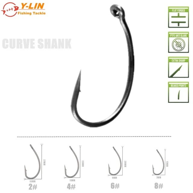 Curve Shank Hooks Barbless Or Micro Barbed Sizes 6 8 and 10 Carp