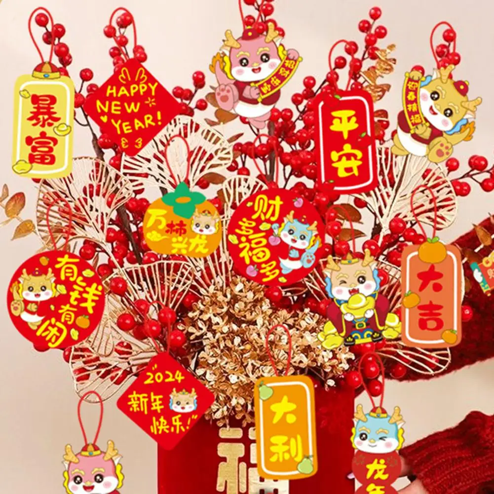 

Lucky Charm Pendant for Spring Festival Chinese New Year Hanging Ornament Lantern-shaped Pendant Couplets for Festive Spring