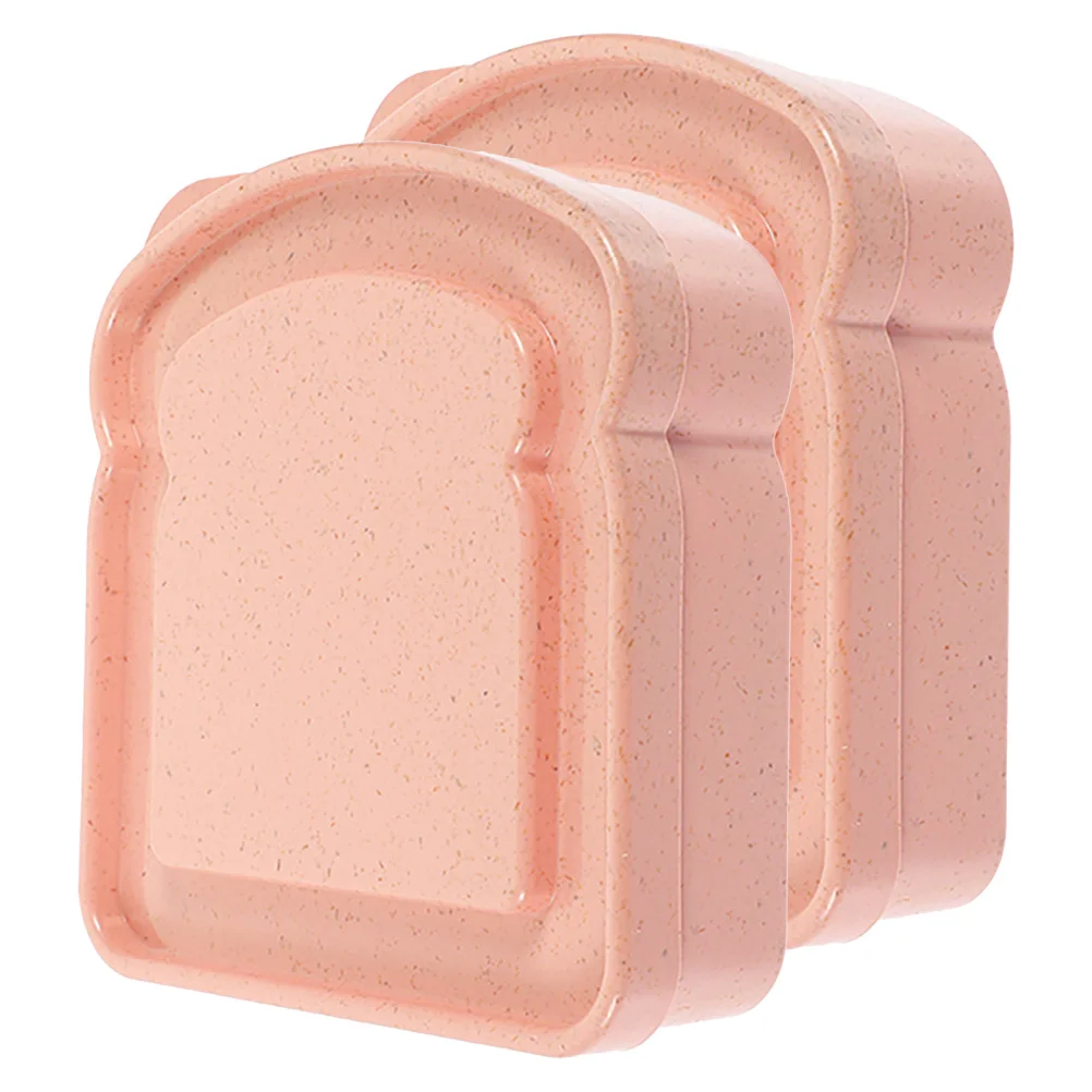 

2 Pcs Sandwich Box Coffee Shop Accessories Cute Lunchboxes Plastic Home Organization