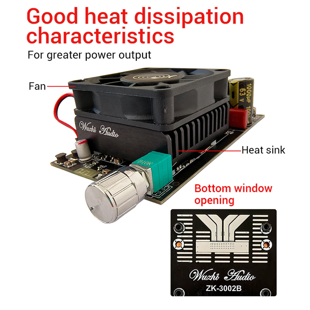 ユニリーバ ZK-3002B Bluetooth 5.3 Digital Amplifier Board TPA3255 Stereo 2.0