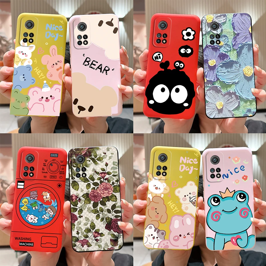 Stylish Painted Silicone Soft Protector Case for Xiaomi 10T Series - Back Cover