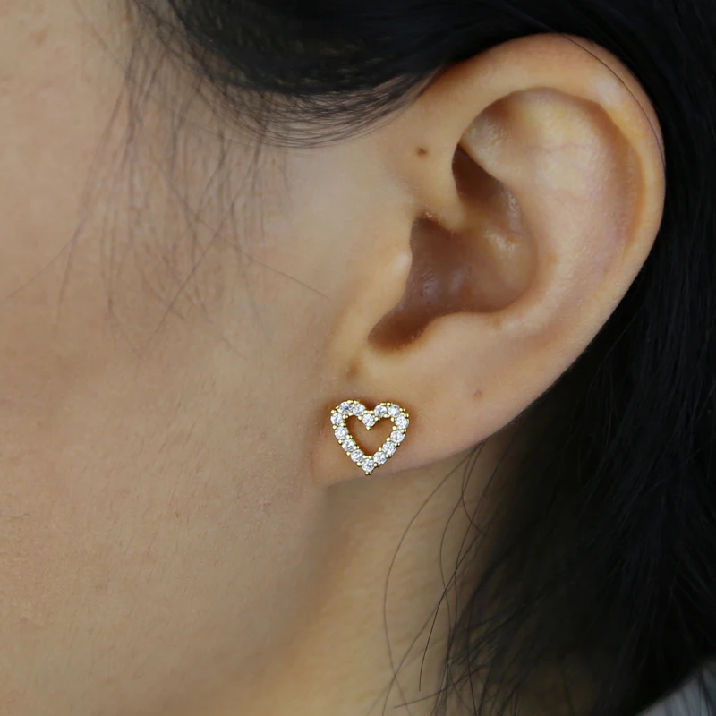 Kit Heath Orecchini Miniature Sparkle Zirconia Sweet Heart | Argento Rodiato Con Zirconia - 2