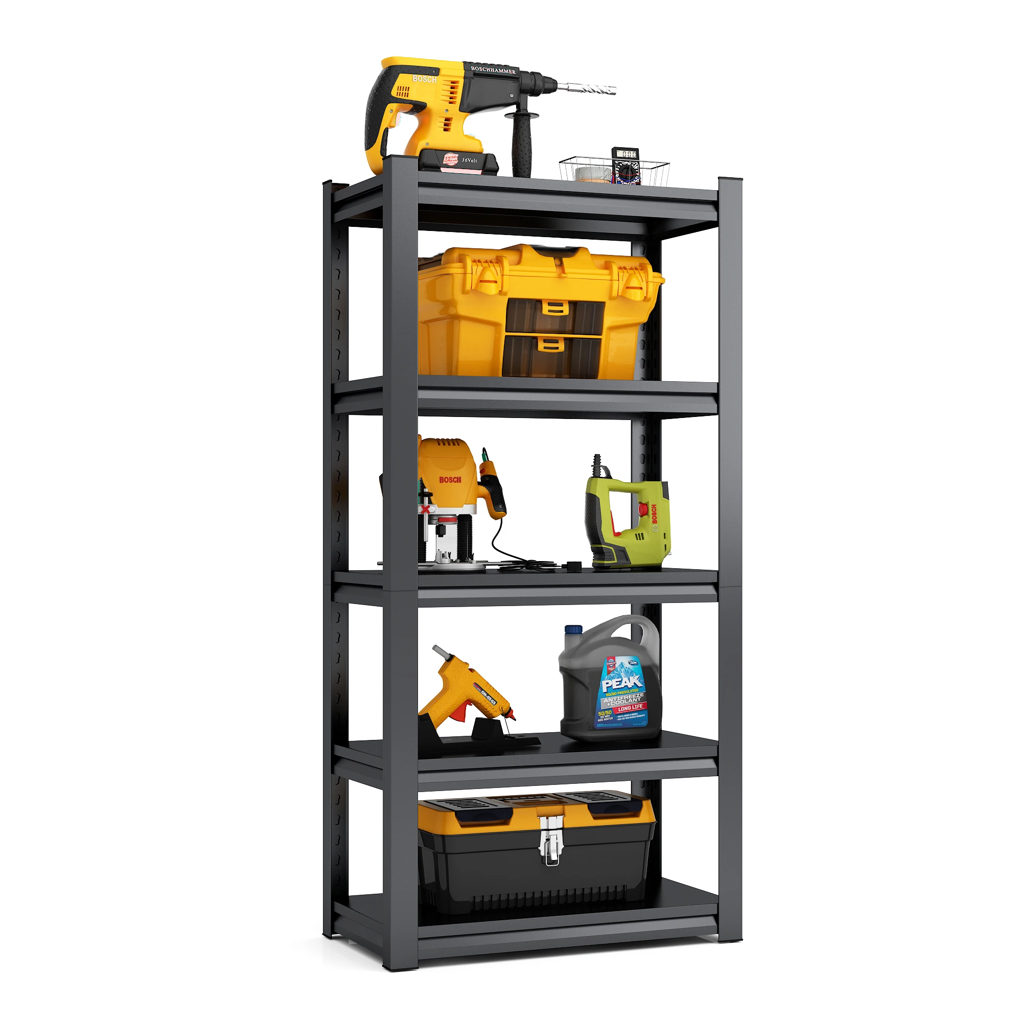 

5-Tier Adjustable Metal Shelving Unit,Heavy Duty Shelving Utility Rack for garage Basement Kitchen Pantry Closet 31.5x15.7x63""