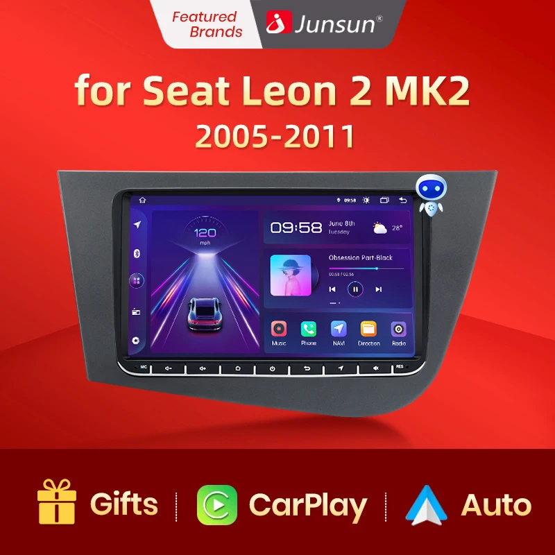 Junsun AI Voice 2 din Android Auto Radio for Audi TT MK2 8J 2006 2007  2008-2012 Carplay Car Multimedia RDS GPS No 2din autoradio,for Audi