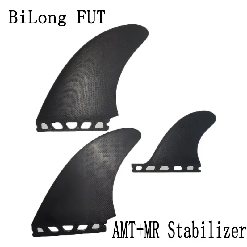 BiLong Futures AMT/ Side Twin + MR Stabilizer Fiberglass Performance Glass Tri Fin Set Surfboard Fins 3pcs Set Quilhas Surf Fin