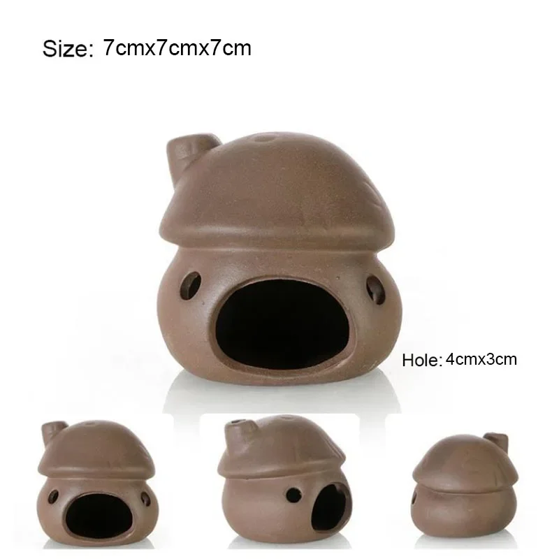 Ceramic Aquarium Decor: Fish & Shrimp Shelter Pottery House