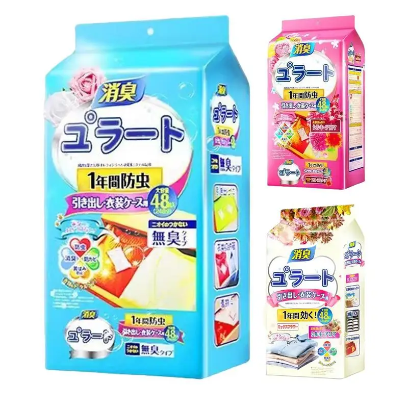 Sachets For Drawers And Closets 48pcs Small Scent Bags For Closets Fresh Scents Sachet Packets Closet Smell Freshener Dresser deodorant sachet bags fragrance bags