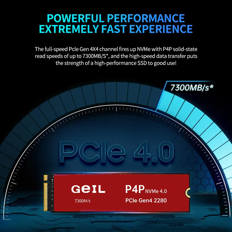 

GeIL P4P M2 SSD 256GB 512gb 1T 2t 4T 8T Internal Solid State Drive M.2 NVME 1.4 PCIe 4.0 Gen 4X4 2280 For Laptop Desktop Caches