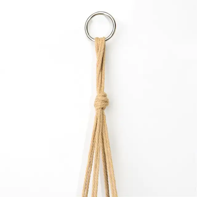 Függő Kosár Kézi Virág Edény Nettó Táska Fonott Otthoni Vintage Dekoráció Növény Heveder Csomózott Kötél Kerti Növényi Edző Tálca - Image 2