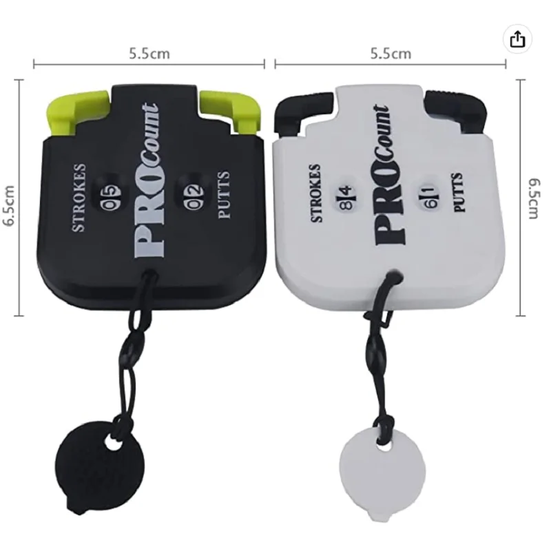 2Pcs Mini Golf Tally Counter Clicker Turning Technology up to 99 Score Stroke Counter Golf Game Strike up for Men 2