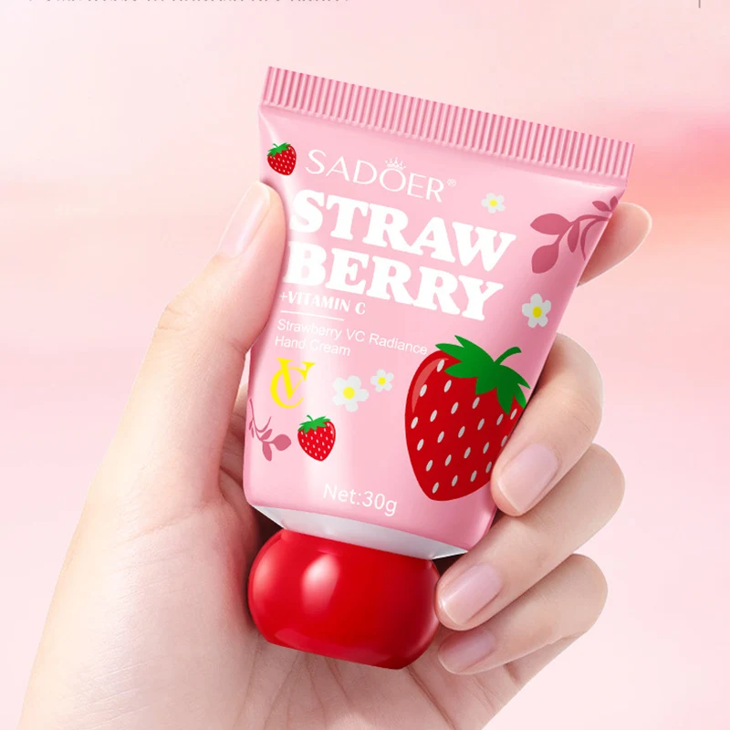 SADOER Strawberry Hand Cream for Hands Moisurizing Whitening Anti Wrinkles Anti-Aging Hand Skin Care Products