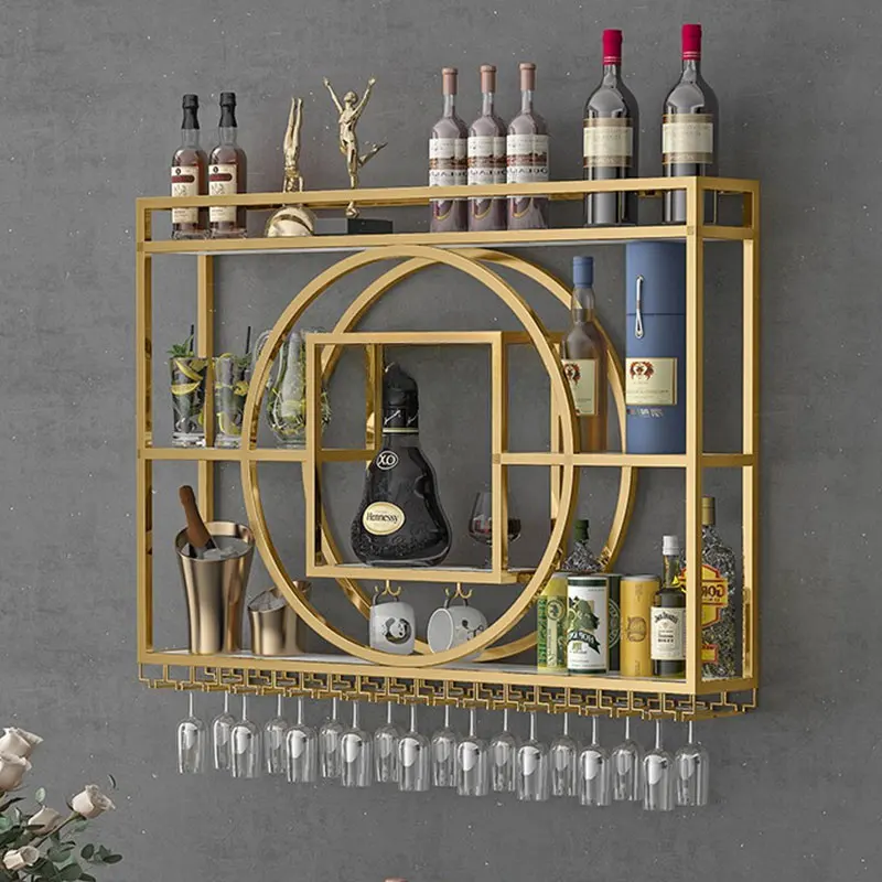 Woman Luxury Wine Holder Gold Hotel Hanging Display Wall Wine Rack Bottle Living Room Sto Rage Estante Para Vino Bar Furniture