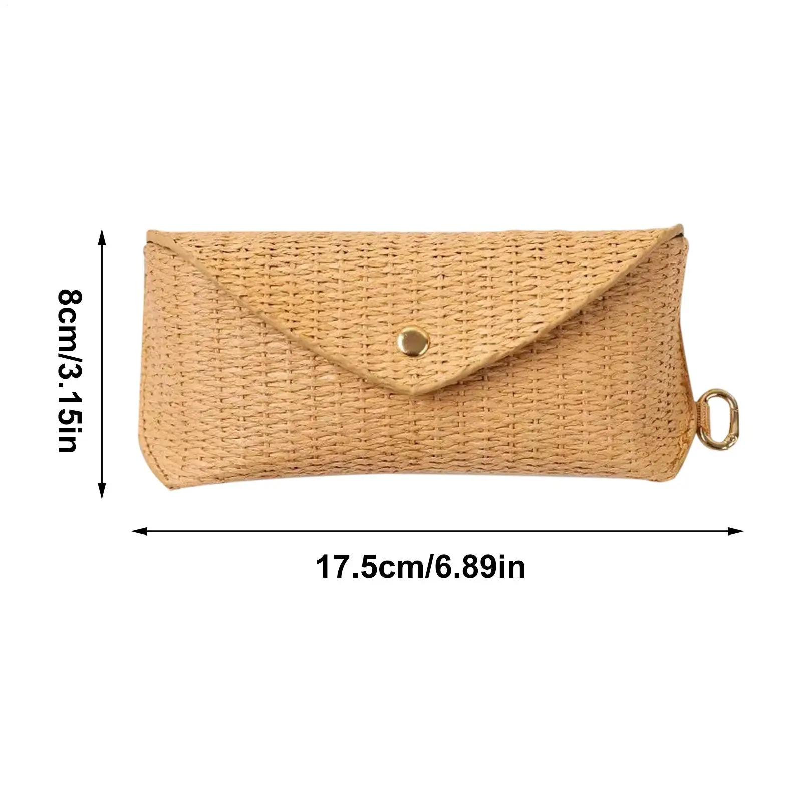Glasses Case Holder Soft Box Woven Straw With Hook Glasses Pouch For Contact Lenses Purse Car Desk Nightstand Drawer Travel