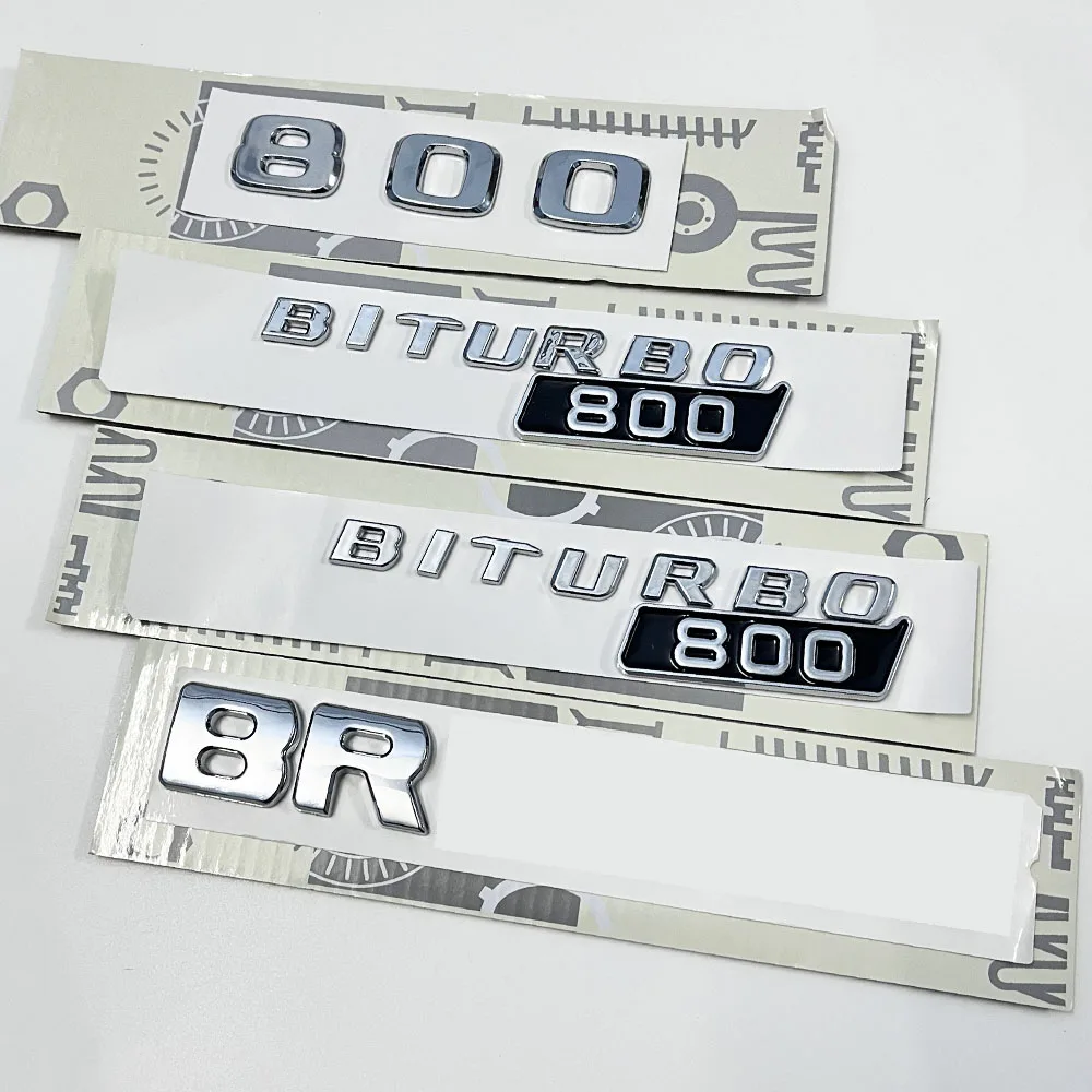 Silver Brabus 800 Emblemi Biturbo Auto Decorare Badge Lettering Sticker Accessori Per Mercedes Benz Brabus 800 Biturbo