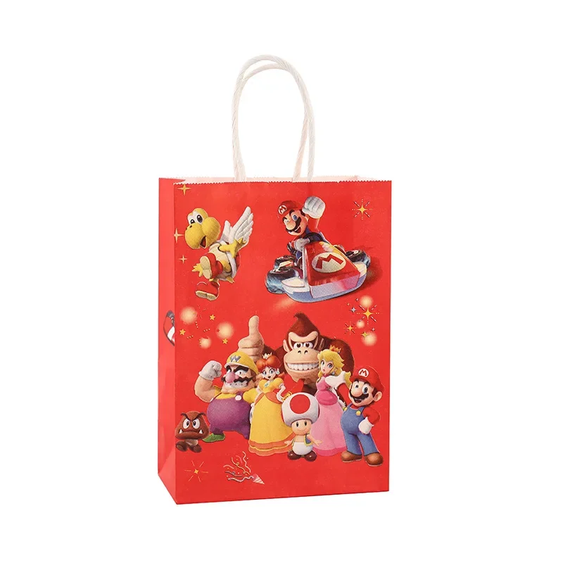 Kawaii Cute Super Mario Halloween Candy Paper Bag sacchetto regalo sacchetto di carta Kraft Tote Bag decorazioni per feste di compleanno per bambini