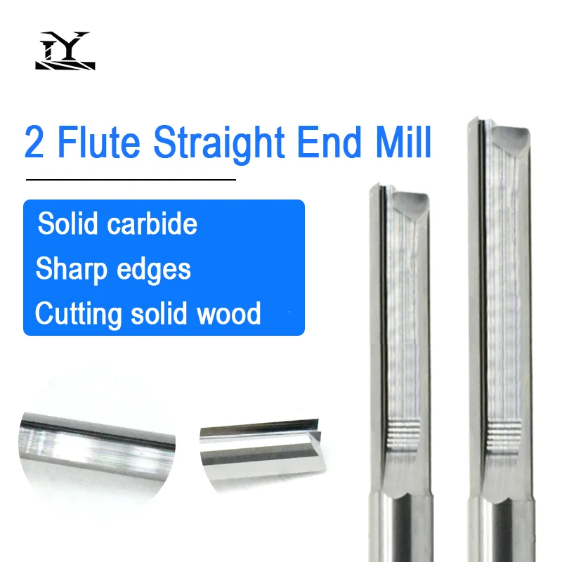 5pcs/lot 3.175/4/5/6mm shank Straight Slot End Mill 2 Flute Tungsten Carbide Router Bit Woodworking Cutter Machine Milling Tool
