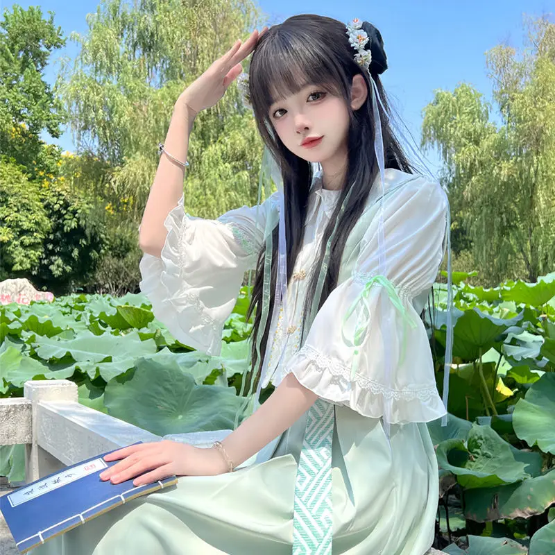Japan Ancient Style Academy Jk Uniform Original Fairy Student Cute Fairy Top Vest Half Skirt Set
