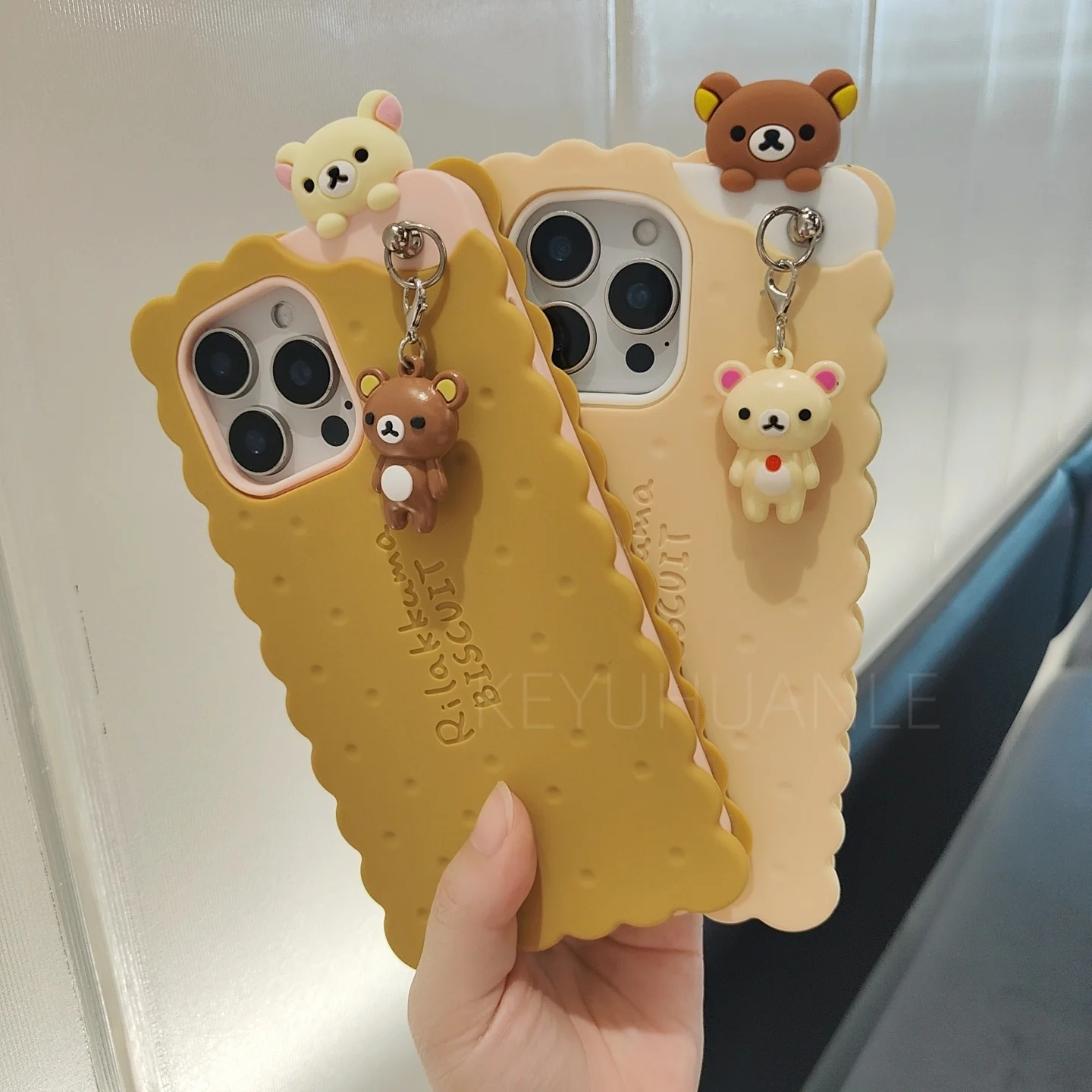 Adorable Bear Biscuit Silicone Phone Case – Cute and Soft Design