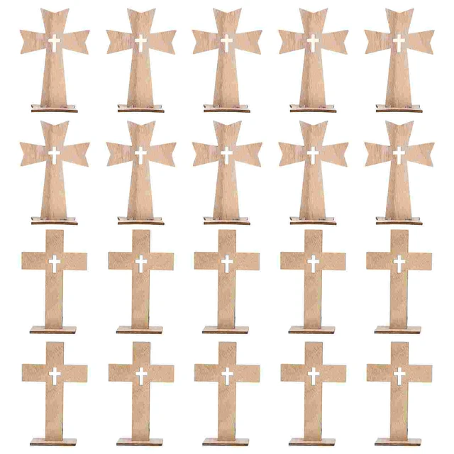 10pcs Wooden Cross Ornaments Wooden Cross Catholic Wood Crosses