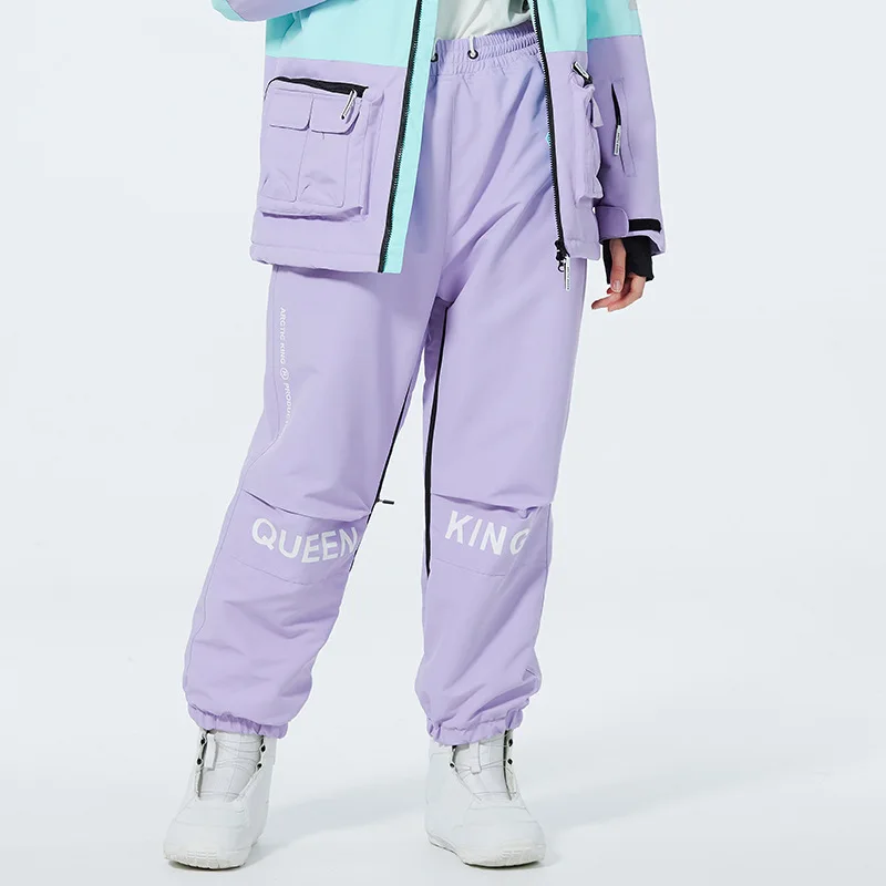 

2022 Winter Warm Men Ski Pants Female Skiing Overalls Waterproof Women Mountain Sport Snow Trousers Snowboard Tracksuit Clothes