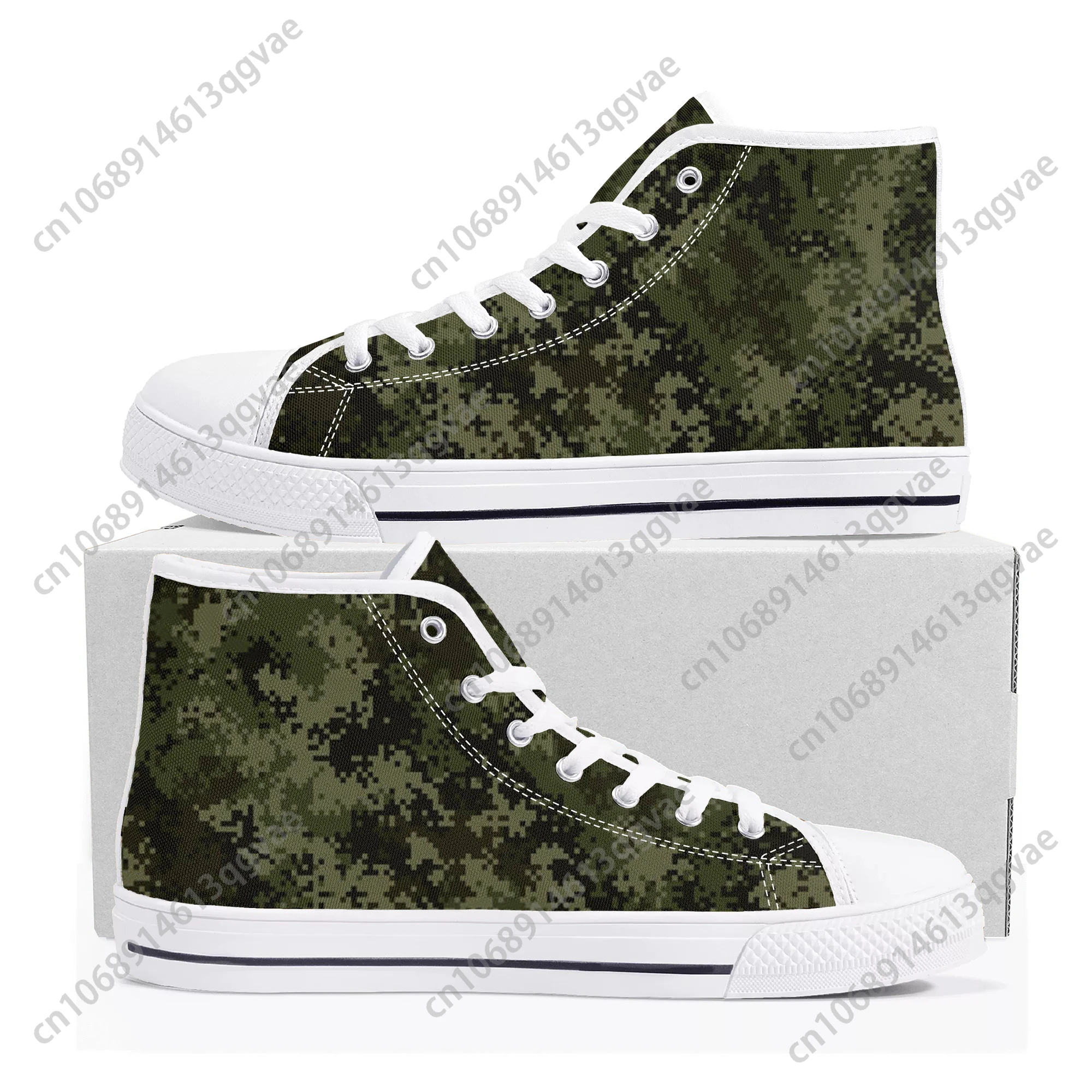 Camo Navy High Top High Quality Sneakers Mens Womens Teenager Canvas Sneaker Camouflage Army Casual Couple Shoes Custom Shoe