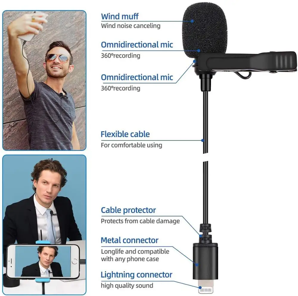 Lavalier microphone for high-quality sound recording 