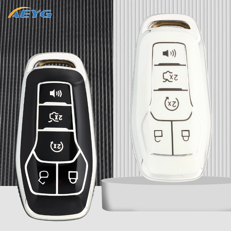 

NEW TPU Protector Car Key Case Cover Shell Fob For Ford Fusion Mondeo Mustang F-150 Explorer Edge Keychain Accessories